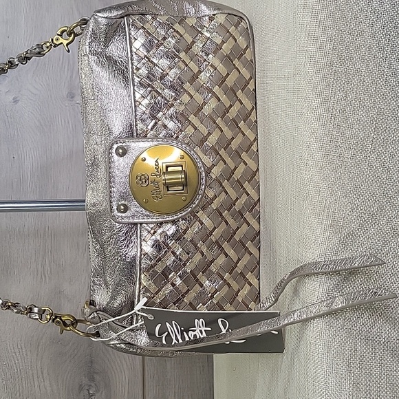 Elliott Lucca 3 way Demi Metallic Woven Leather Crossbody Shoulder Bag - Picture 2 of 15